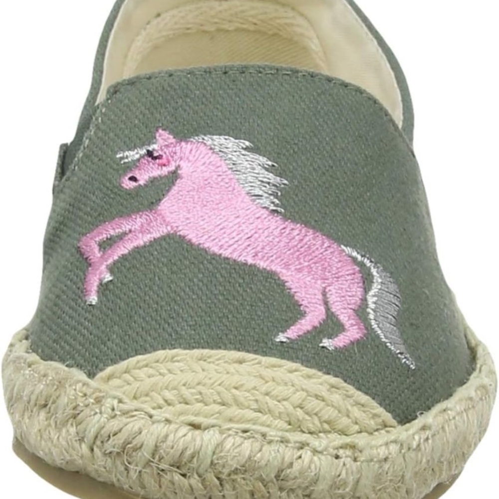 Joules Espadrilles Shows with Pink Embroidery Unicorn